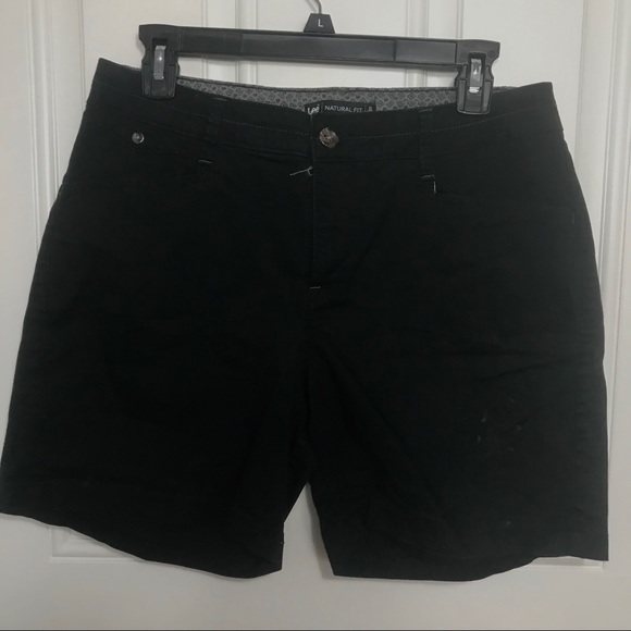 lee black denim shorts